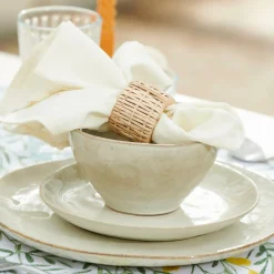 Assiettes^CASA EARTH MARL Assiette à Dessert Crème