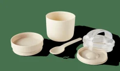 Boites A Lunch^CASA FRESHMOOD Pot à Petit Déjeuner +cuillère 32cl Blanc, Brun, Vert