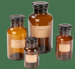 Bocaux^CASA HERBORA Pot à Provisions 50 CL Brun