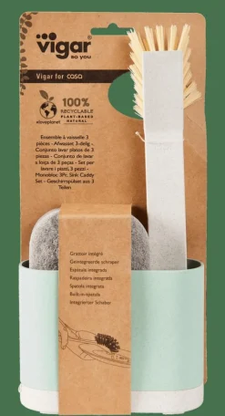 Faire La Vaisselle^CASA JASMIN Brosse Vaisselle Avec éponge Vert