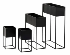 Supports Pour Plantes^CASA LARGO Pot De Fleurs Noir
