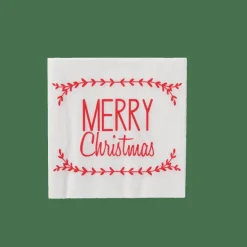 Serviettes^CASA MERRY CHRISTMAS Set De 20 Serviettes Rouge