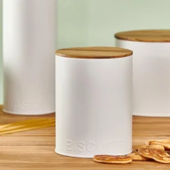 Boîtes Métalliques|Boîtes De Conservation^CASA NAGINI Boîte Conservation Pour Biscuits Blanc, Naturel