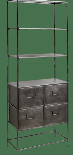 Étagères Murales^CASA PHARMA Étagère Murale Avec 4 Tiroirs Noir