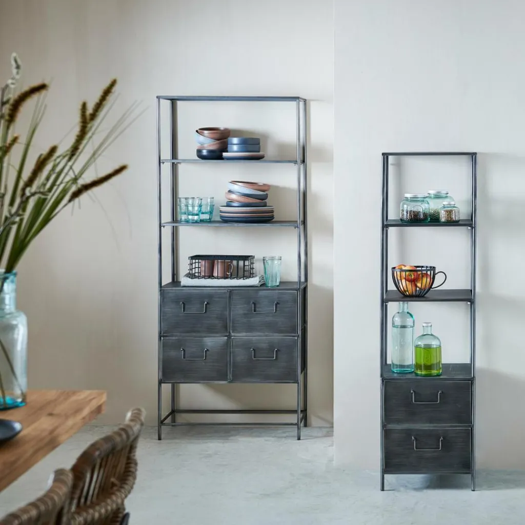 Étagères Murales^CASA PHARMA Étagère Murale Avec 2 Tiroirs Noir