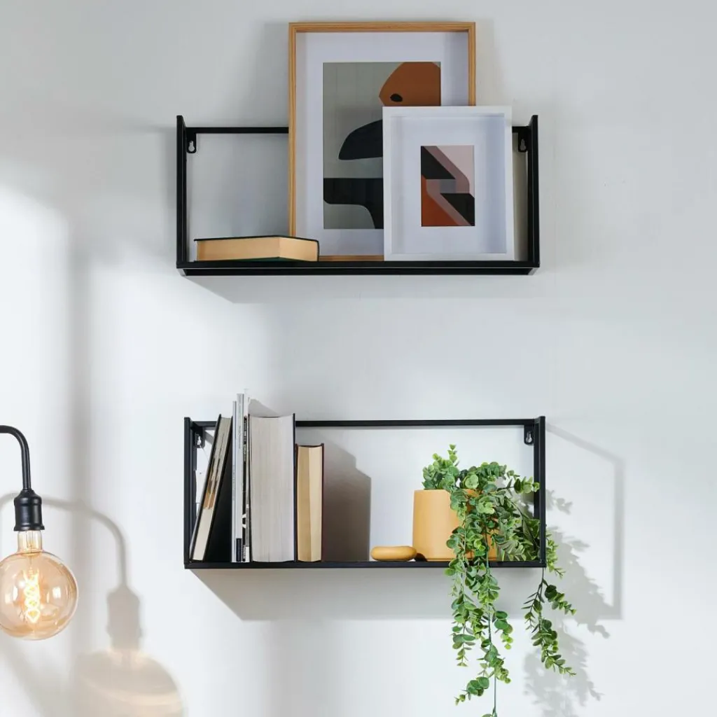 Étagères Murales^CASA SHORP Étagère à Suspendre Noir