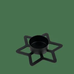 Porte-Bougies^CASA STAR Support Bougie Chauffe-plat Noir