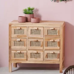 Commodes^CASA TECK Meuble De Pharmacie Naturel