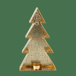 Porte-Bougies^CASA TREE Support Bougie Chauffe-plat Doré