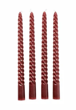 Bougies^CASA TWIST Bougies Torsadées Set De 4 Orange