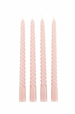 Bougies^CASA TWIST Bougies Torsadées Set De 4 Orange