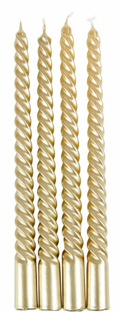 Bougies^CASA TWIST Bougies Torsadées Set De 4 Rouge