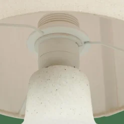 Lampes De Table^CASA WHITESTONE Lampe De Table Avec Abat-jour E27 Blanc Cassé