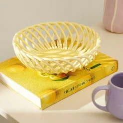 Accessoires De Cuisine^CASA WOVY Plat à Fruits Jaune Clair