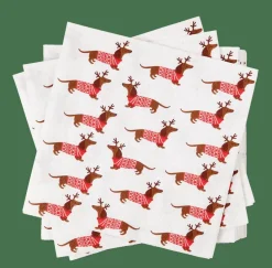 Serviettes^CASA X-MAS DOG Set De 20 Serviettes Multicolore